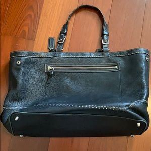 Black Coach Pebbled Leather Tote